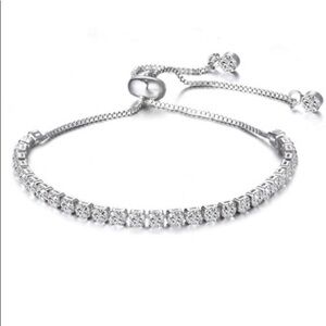 SWAROVSKI CRYSTAL ELEMENTS TENNIS BRACELET WITH ADJUSTABLE SLIDING‎ CLASP